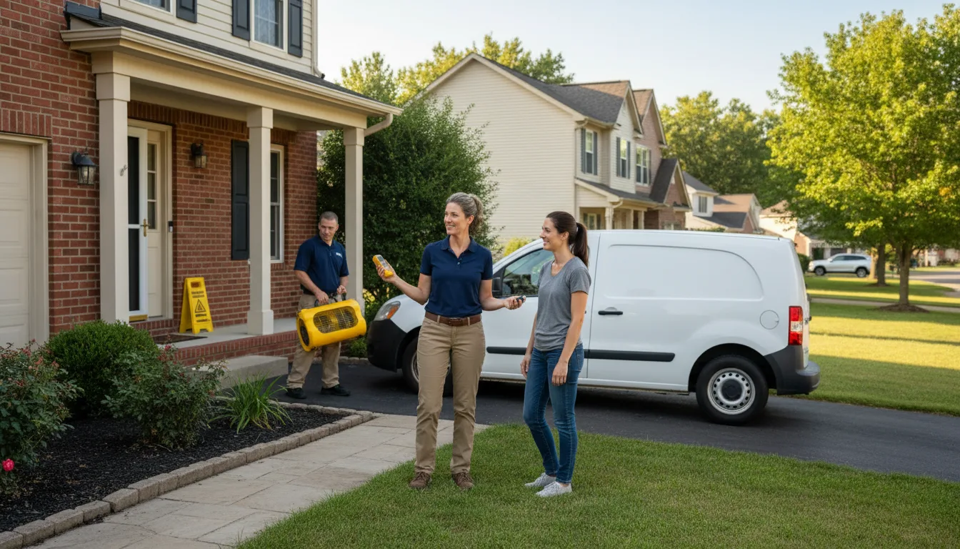 Residential water damage restoration in Triumph, IL
